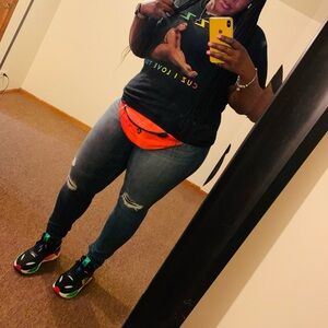 Torrid Blue Distressed Skinny Jeans